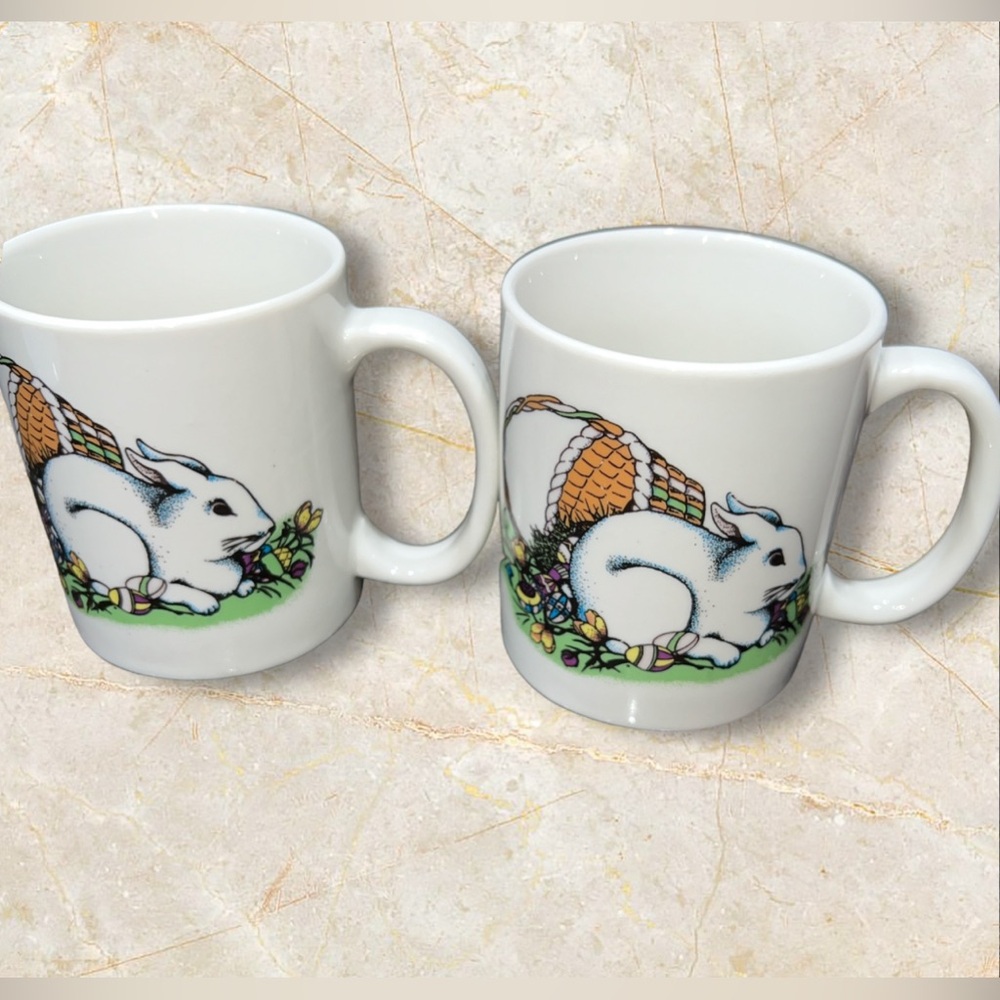 Vintage Sansegal Everyware Easter Bunny Coffee Mug Set
